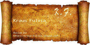 Kraus Fulvia névjegykártya